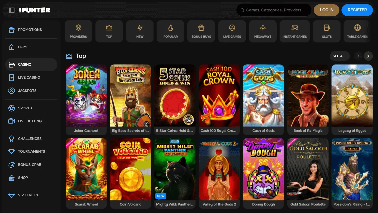 Mrpunter Casino games area on desktop