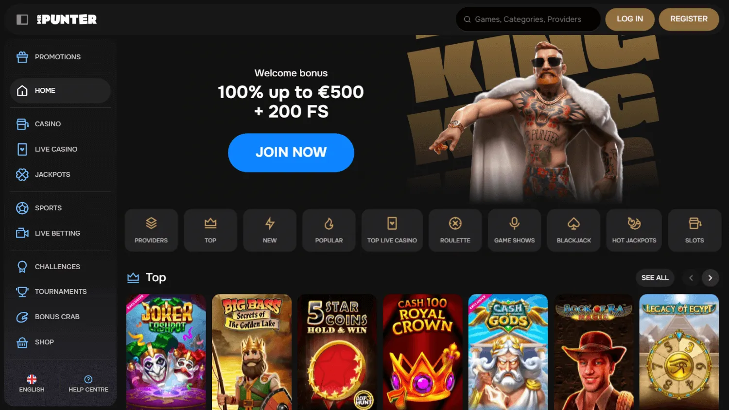 Mrpunter Casino home on desktop