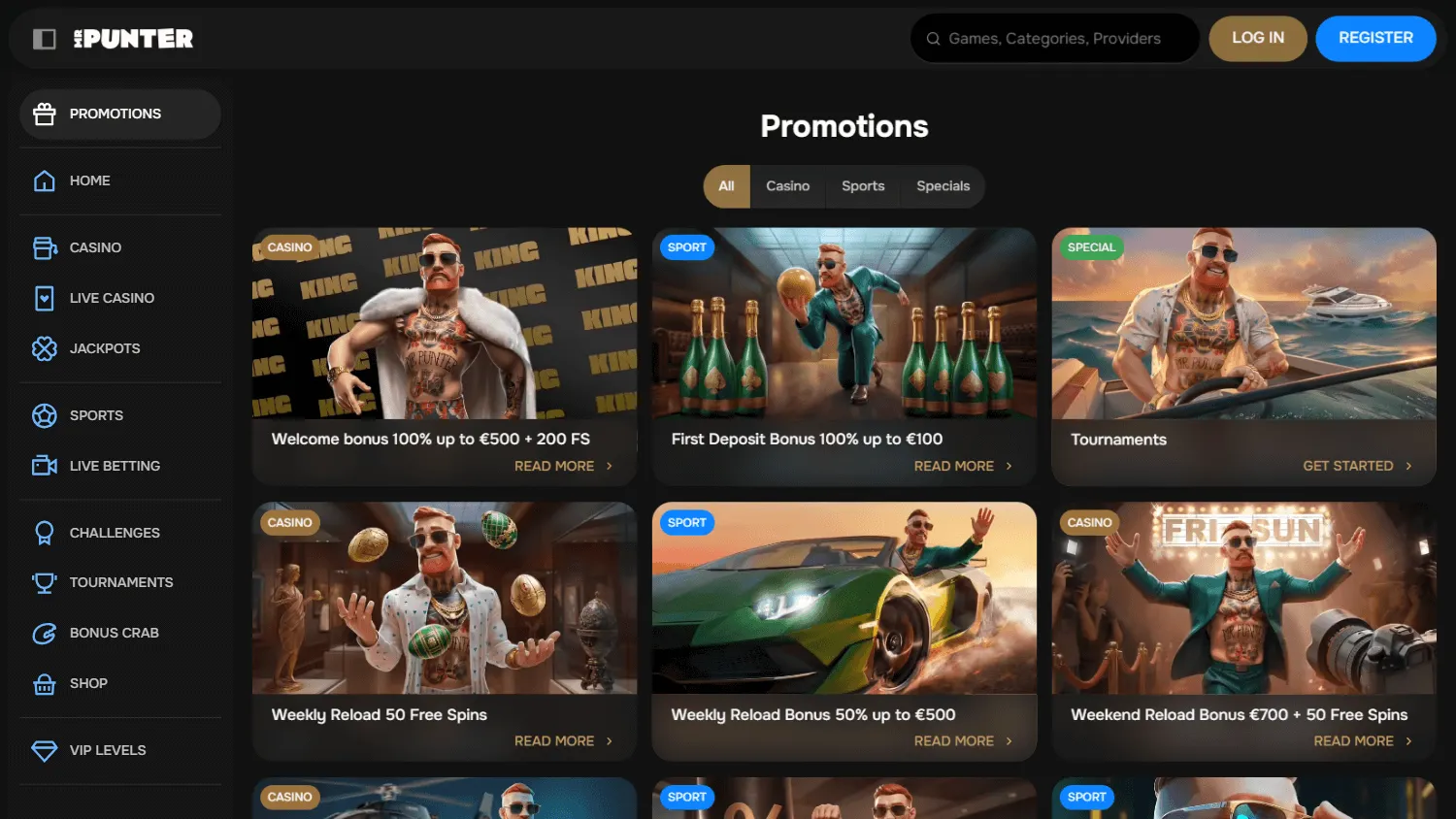 Mrpunter Casino promotions area on desktop